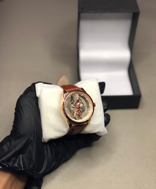 Elegant Skeleton Quartz Watch